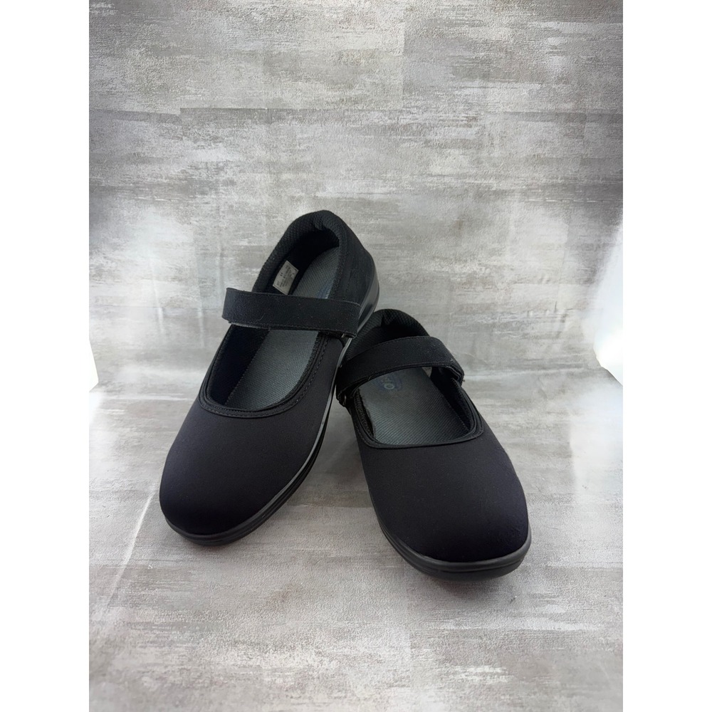 Orthofeet 827 Black Mary Jane Shoes Women Sz 11 XX-Wide 4E Stretchable Comfort
